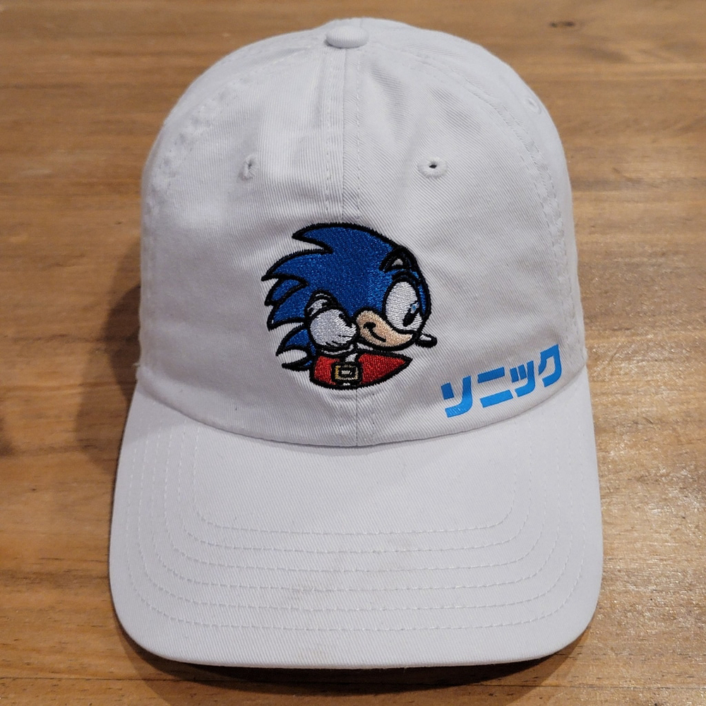 Sonic The Hedgehog Hat Strap Back White Japan Kanji Writing One Size Sega Game